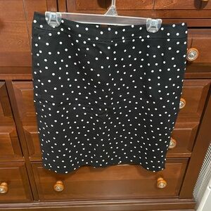Halogen Black and White Polka Dot Pencil Skirt